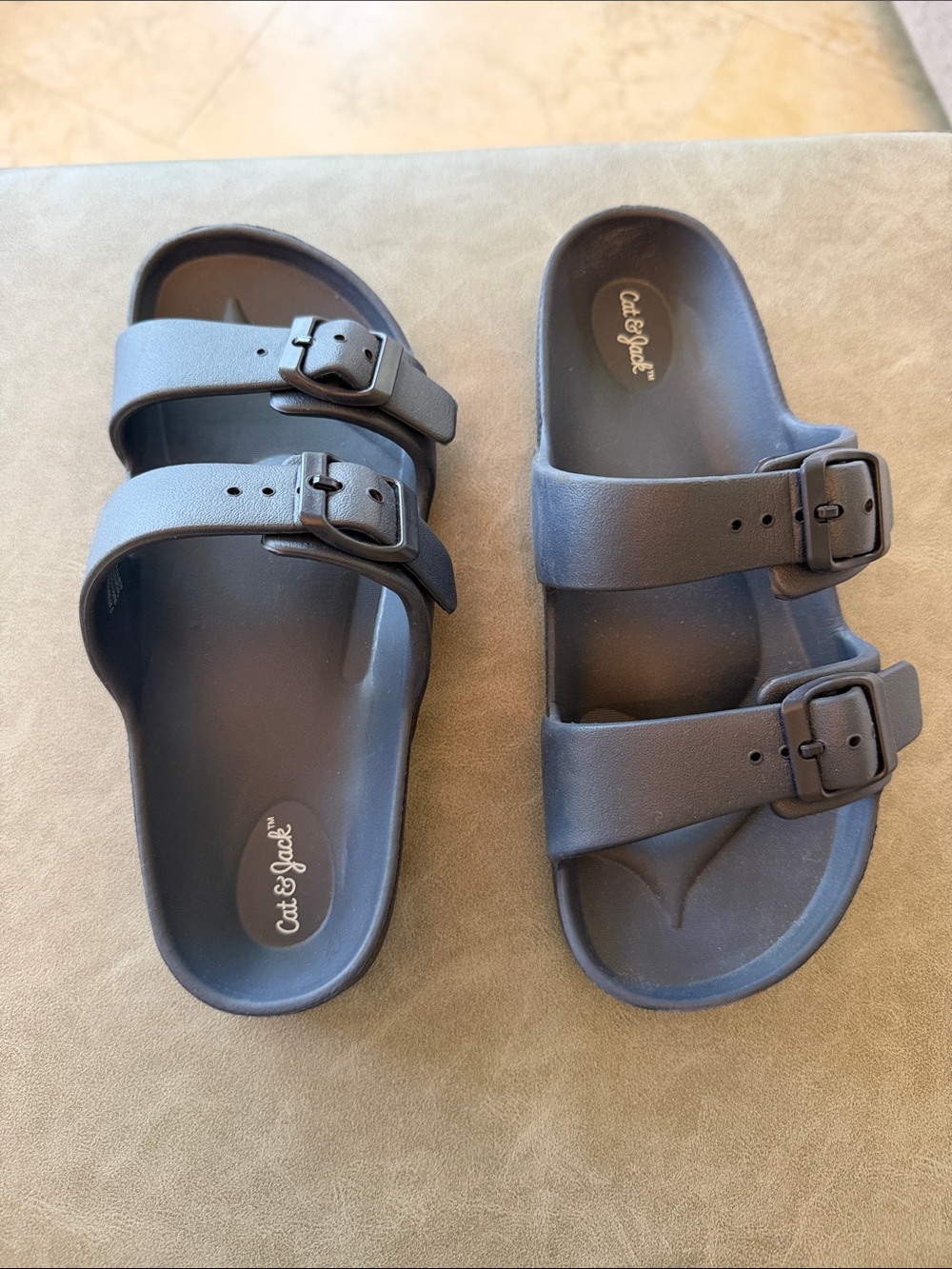 Cat & Jack Dark Blue Double-Buckle Slide Sandals